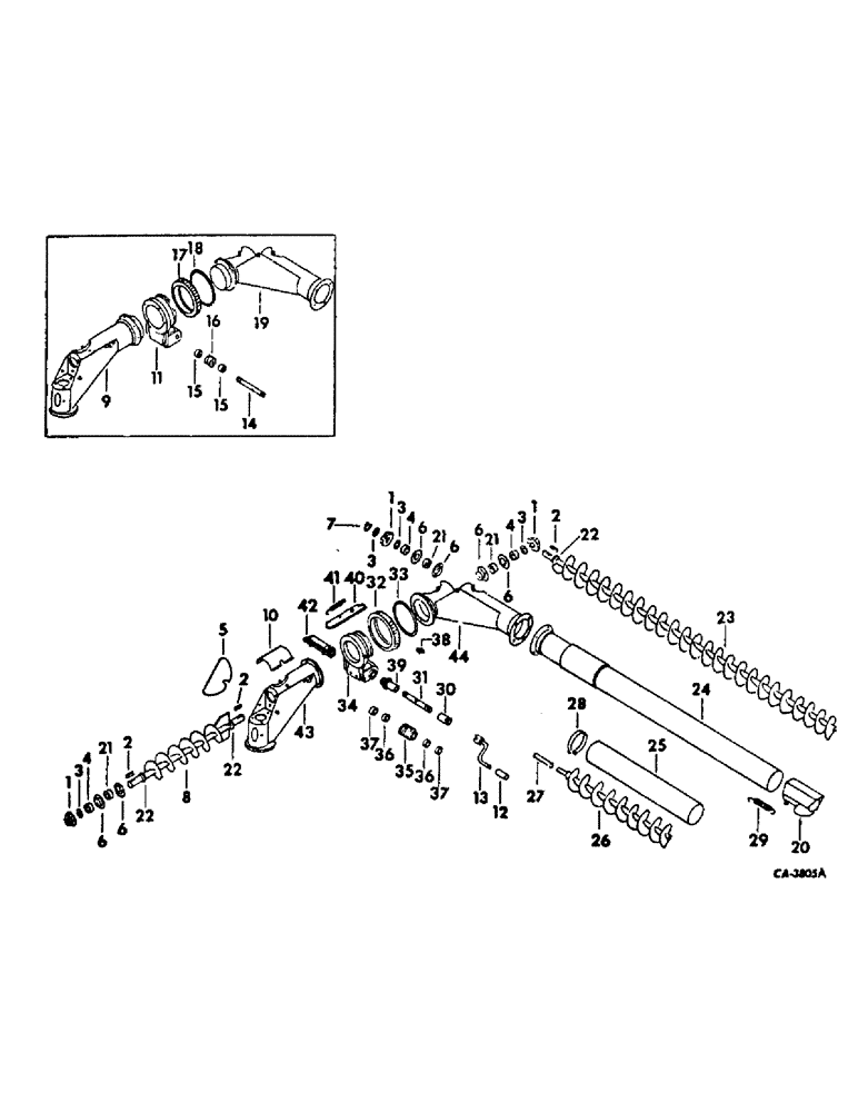 Схема запчастей Case IH 1150 - (C-23) - UNLOADING AUGER AND EXTENSIONS, 7 IN. AUGER AND 8 IN. TUBE 