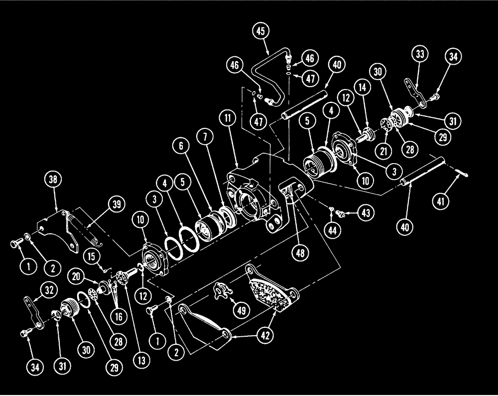 Схема запчастей Case IH 9230 - (7-014) - BRAKE CALIPER ASSEMBLY, WITH PARKING BRAKE, PRIOR TO P.I.N. JEE0032460 (07) - BRAKES