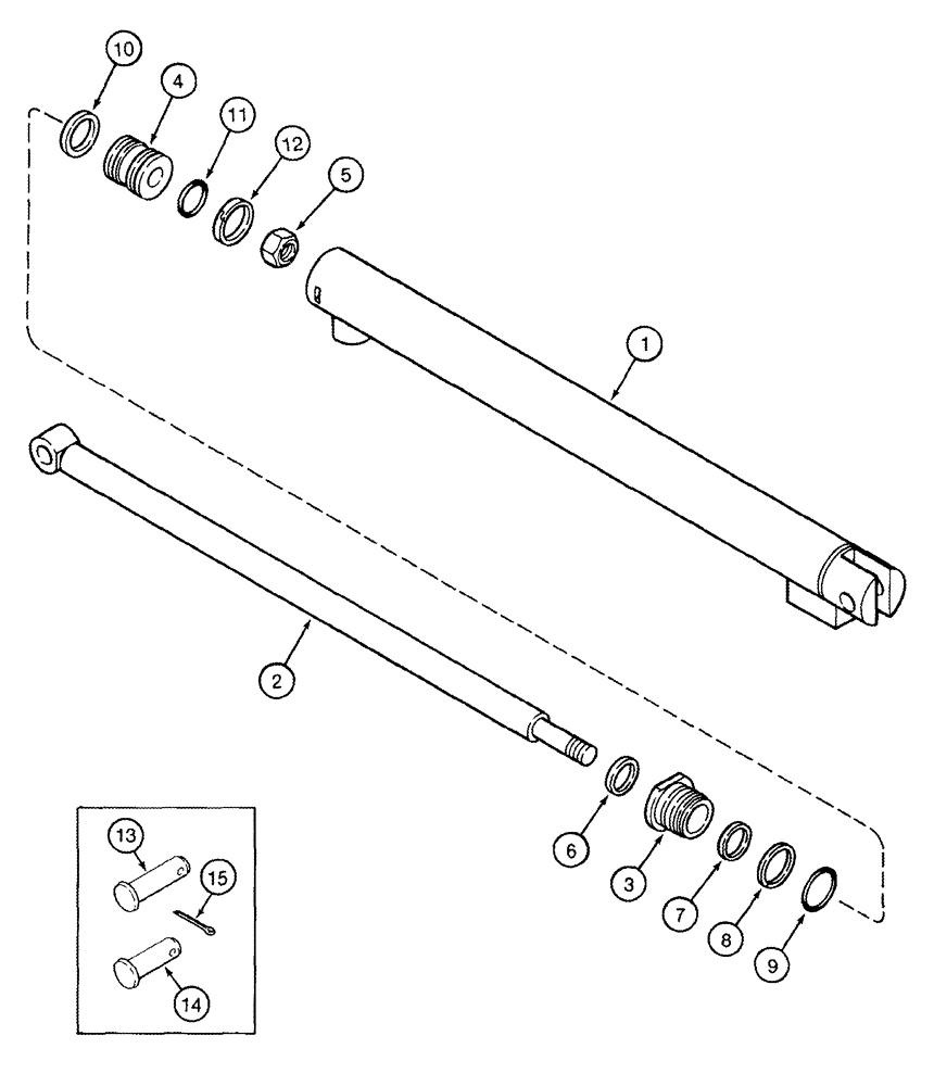 Схема запчастей Case IH 2555 - (08-44) - DRUM SPREAD CYLINDER ASSEMBLY (07) - HYDRAULICS