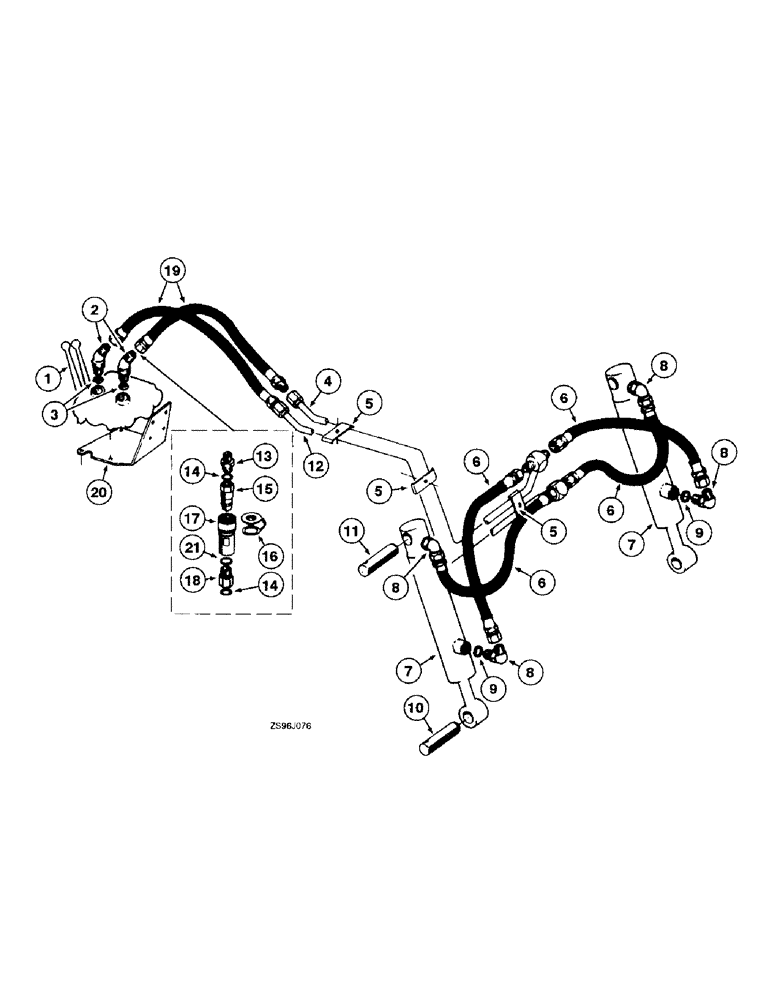 Схема запчастей Case IH 1850 - (7-46) - BUCKET CONTROL HYDRAULIC SYSTEM 