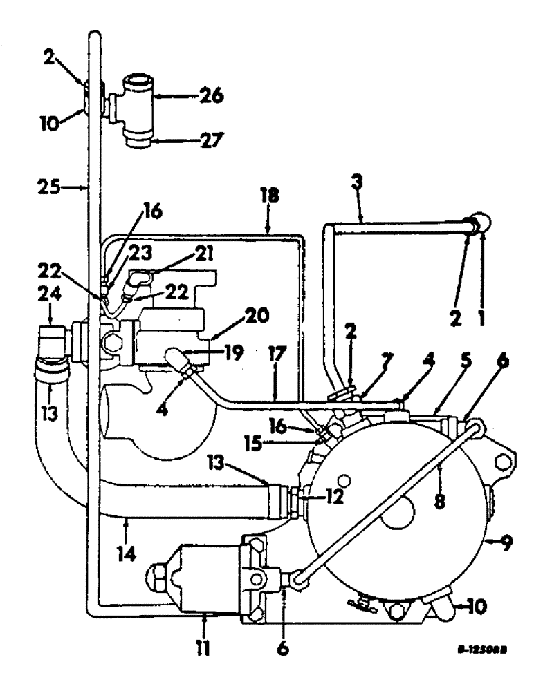 Схема запчастей Case IH 420 - (289) - L.P. GAS FUEL PIPES AND CONNECTIONS, 414, CH813F TO CH1568G, 420, CH1372F TO CH2820G (10) - ENGINE