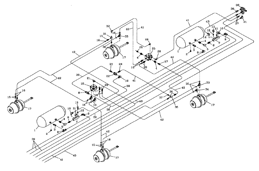 Схема запчастей Case IH AUSTOFT - (B06[02]) - AIR BRAKES-REAR Hydraulic Components & Circuits