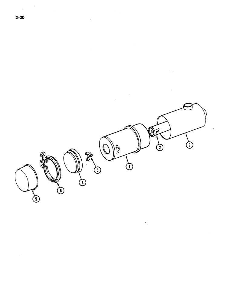 Схема запчастей Case IH 782 - (2-20) - AIR CLEANER ASSEMBLY LOW DRUM P.I.N. 682 & AFTER HIGH DRUM P.I.N. 2125 & AFTER (01) - ENGINE