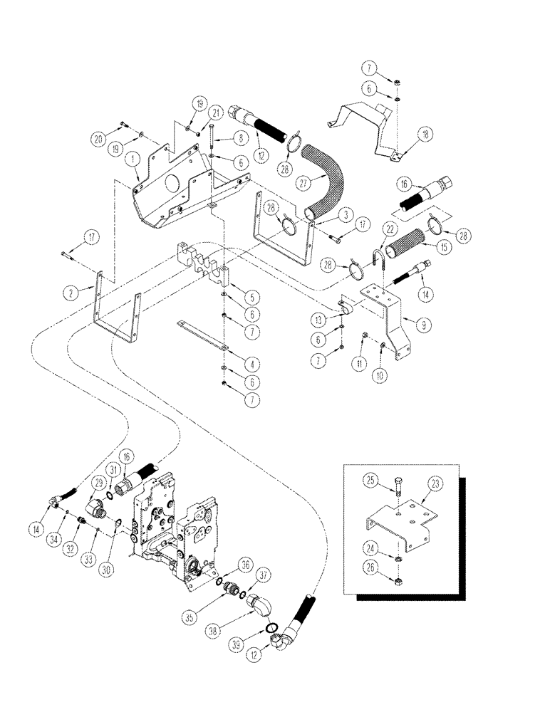 Схема запчастей Case IH STX375 - (08-27) - HYDRAULIC REMOTE HOSES MANUAL REMOTE (08) - HYDRAULICS