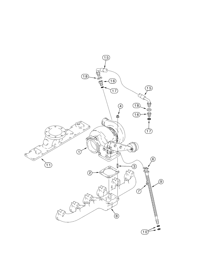 Схема запчастей Case IH MX200 - (02-20) - TURBOCHARGER SYSTEM, MX200, MX220, 6TAA-830 EMISSIONS CERTIFIED ENGINE (02) - ENGINE