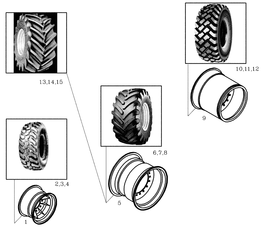 Схема запчастей Case IH 7700 - (A09[10]) - WHEELS {7000} Mainframe & Functioning Components