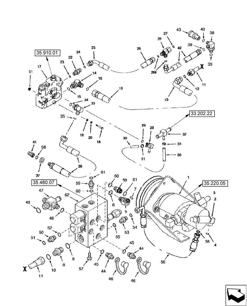 Схема запчастей Case IH 2588 - (35.460.01) - HYDRAULICS - REEL DRIVE (35) - HYDRAULIC SYSTEMS