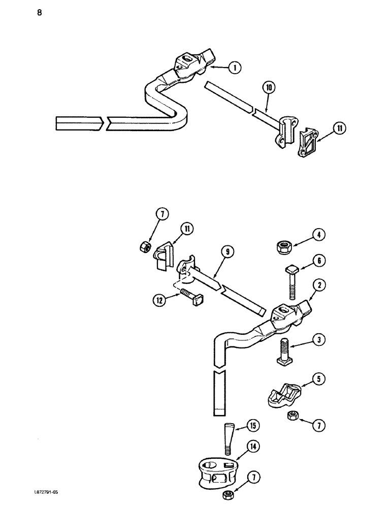 Схема запчастей Case IH 265 - (08) - FRONT TOOL BARS AND EXTENSIONS, 616 STYLE 