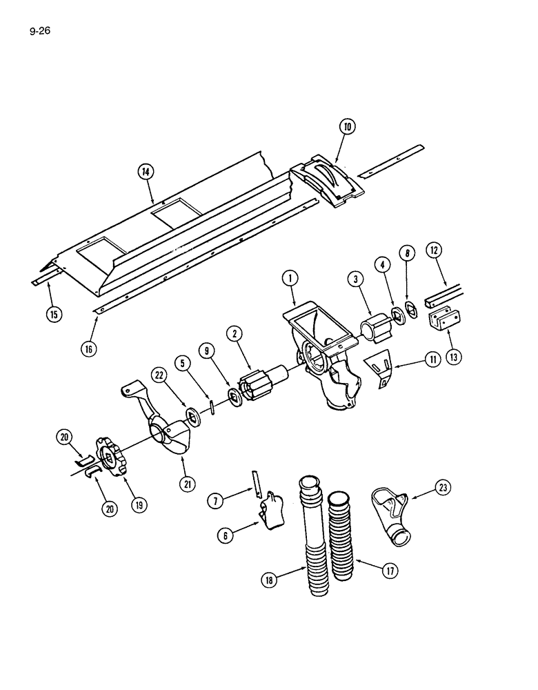 Схема запчастей Case IH 7200 - (9-026) - GRAIN FEED SHAFT (09) - CHASSIS/ATTACHMENTS