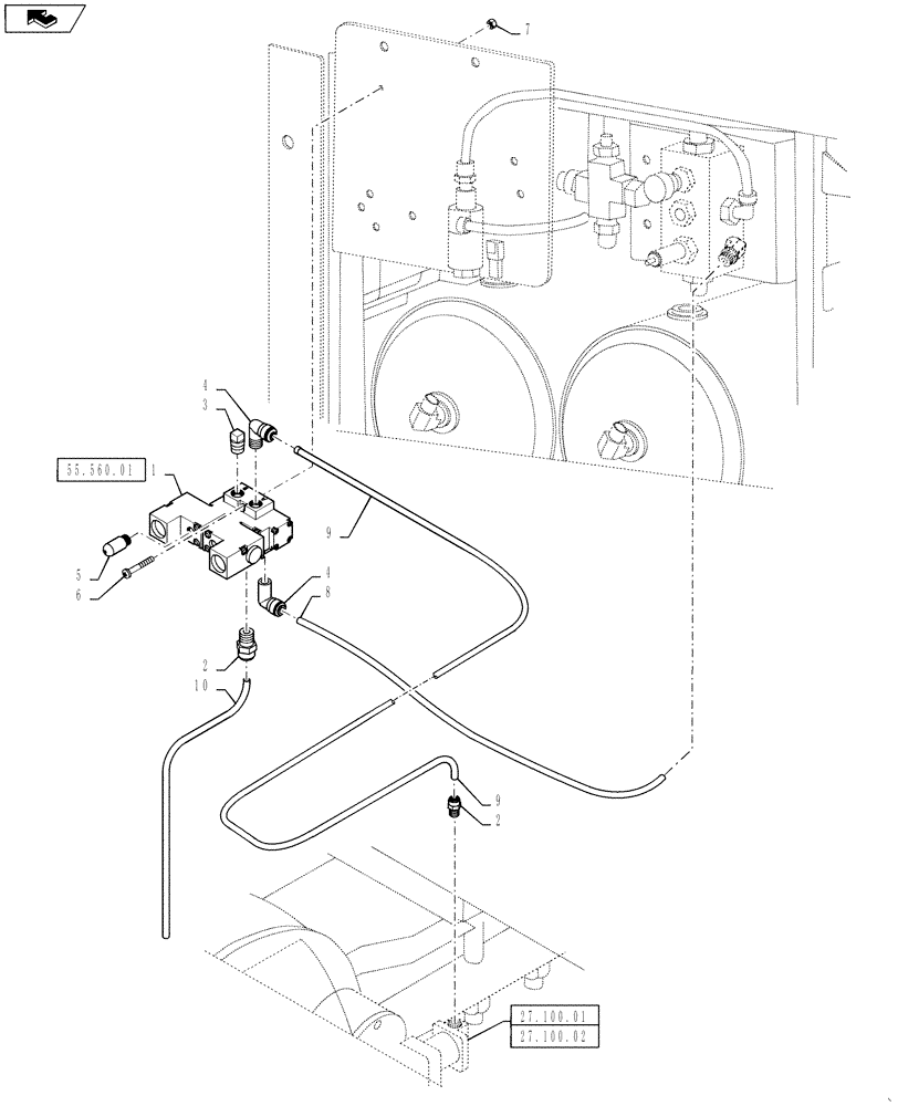 Схема запчастей Case IH TITAN 3530 - (36.200.02) - 2-SPEED PNEUMATICS (36) - PNEUMATIC SYSTEM