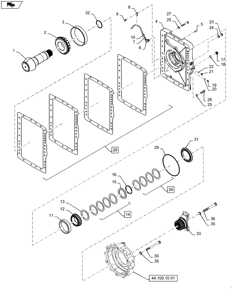 Схема запчастей Case IH STEIGER 400 - (27.106.09) - AXLE - ASSY - 425 SERIES - REAR COVER ASSY. (27) - REAR AXLE SYSTEM