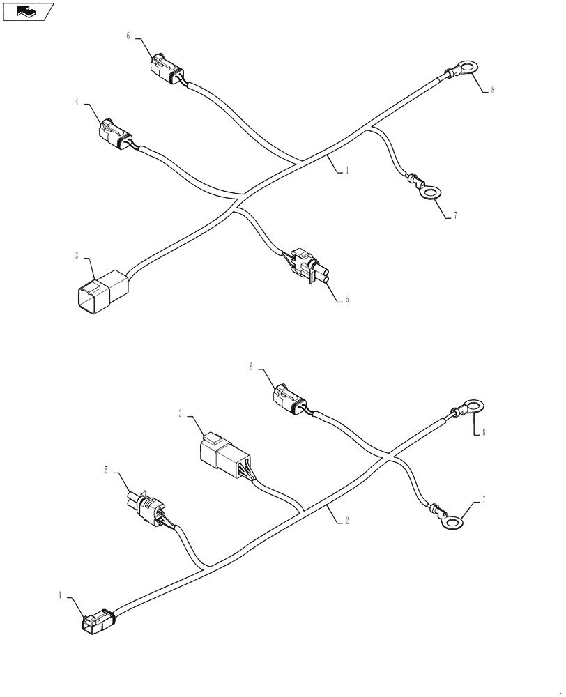 Схема запчастей Case IH STEIGER 450 - (55.100.05[04]) - HARNESS - HYDRAULIC SUB ASSY (55) - ELECTRICAL SYSTEMS