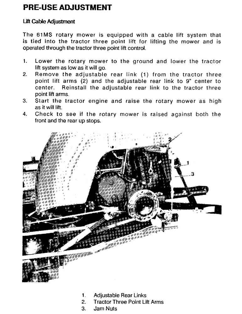 Схема запчастей Case IH 61MS - (16) - PRE-USE ADJUSTMENT 
