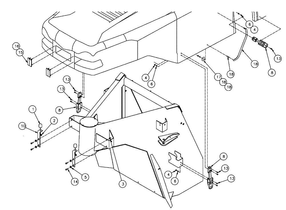 Схема запчастей Case IH FLX3300B - (04-011) - HOOD PARTS GROUP Frame & Suspension