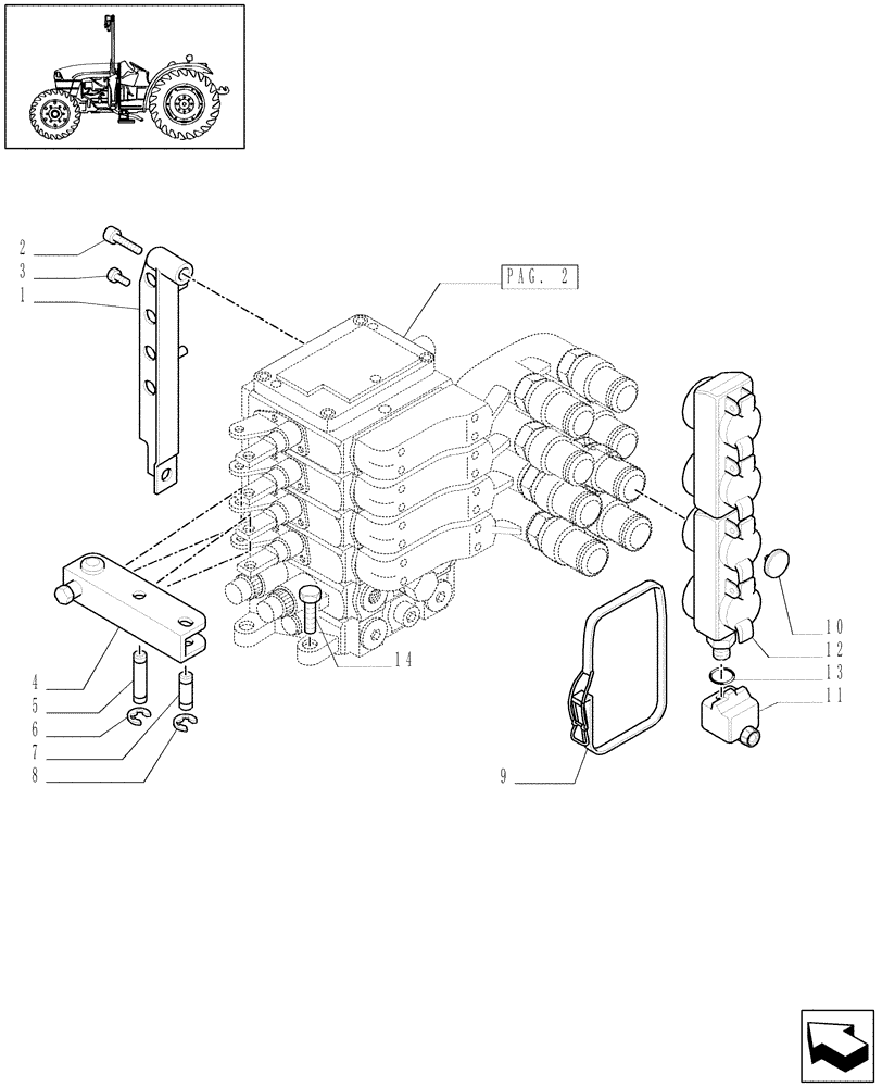 Схема запчастей Case IH MXU135 - (1.82.7/07[01]) - (VAR.256/1) 4 CCLS (EDC) CONTROL VALVES WITH TRAILER BRAKE VALVE AND ASSOCIATED PARTS (07) - HYDRAULIC SYSTEM