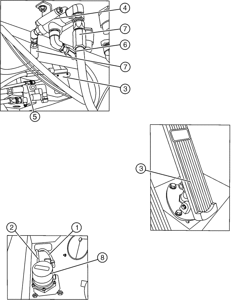 Схема запчастей Case IH FLX3330B - (07-016) - PNEUMATIC THROTTLE GROUP (FLX3300B CAT ENGINE & FLX3330B) Pneumatics