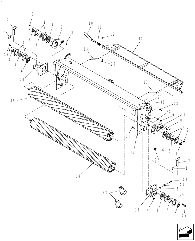 Схема запчастей Case IH RDX161 - (002[2]) - CONDITIONING ROLLS, FROM 2/07 (58) - ATTACHMENTS/HEADERS