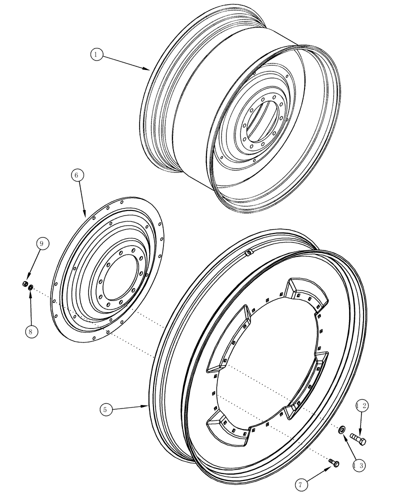 Схема запчастей Case IH MX220 - (06-42) - SOLID STEEL REAR WHEELS, N.A. ONLY (06) - POWER TRAIN