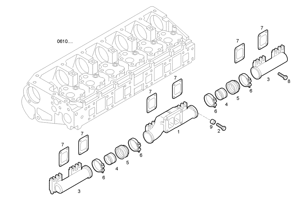 Схема запчастей Case IH F3CE0684B E003 - (0780.026) - EXHAUST MANIFOLD 