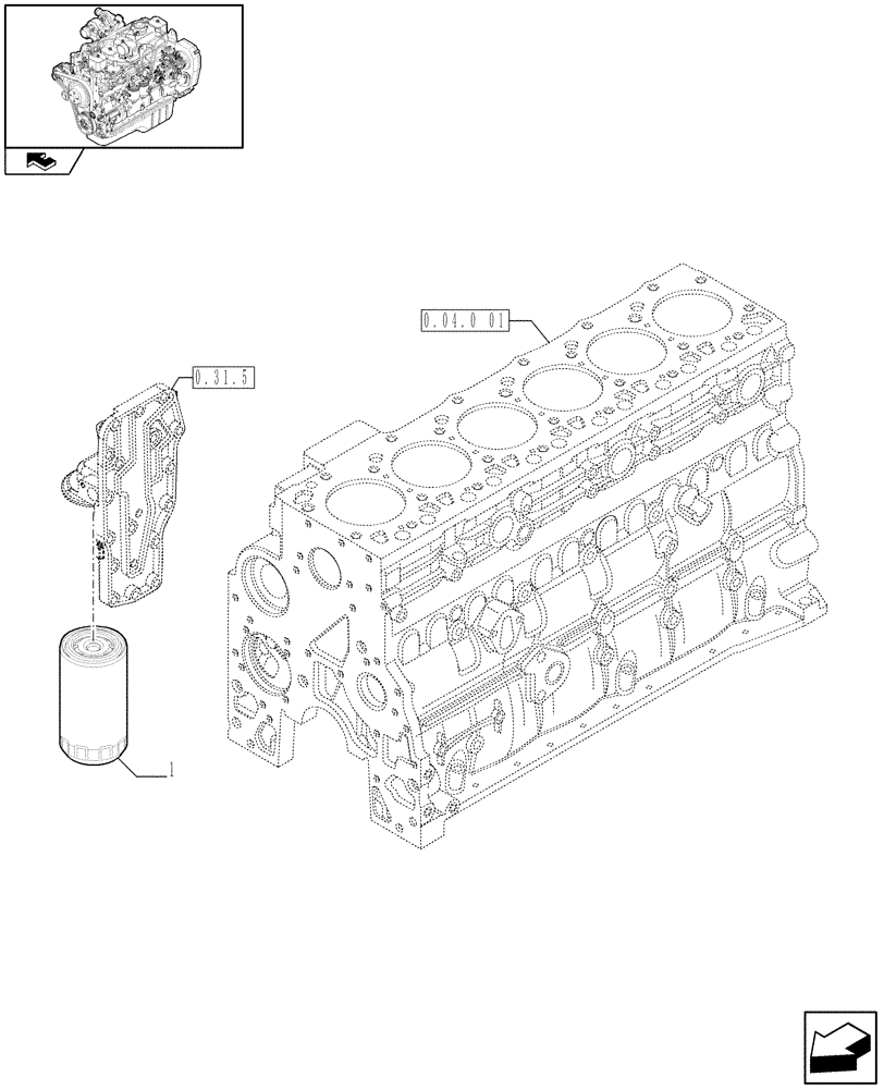 Схема запчастей Case IH F4GE9684R J602 - (0.30.2) - OIL FILTERS - ENGINE (2852525) 