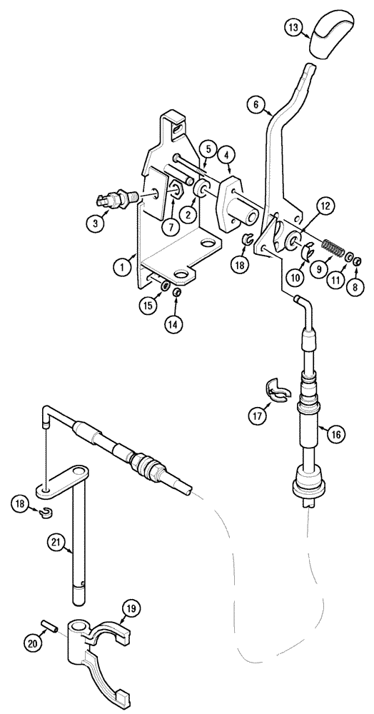 Схема запчастей Case IH MX170 - (06-30) - P.T.O. CONTROLS - SHIFTABLE (21) - TRANSMISSION