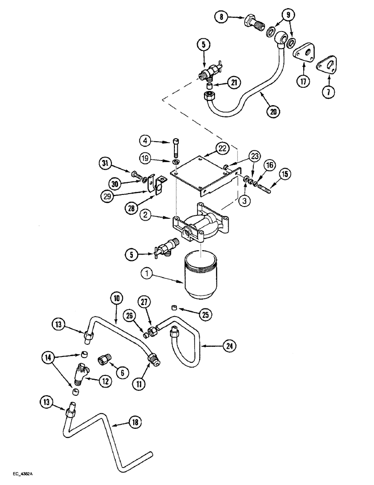 Схема запчастей Case IH 4240 - (2-22) - COOLANT FILTER, MODELS 4230 AND 4240 ONLY (02) - ENGINE