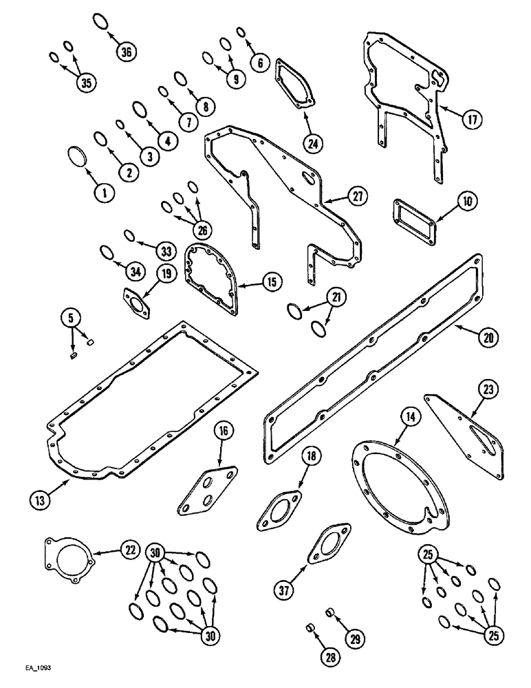 Схема запчастей Case IH 4240 - (2-78) - ENGINE SERVICE KIT, CRANKCASE GASKETS (02) - ENGINE