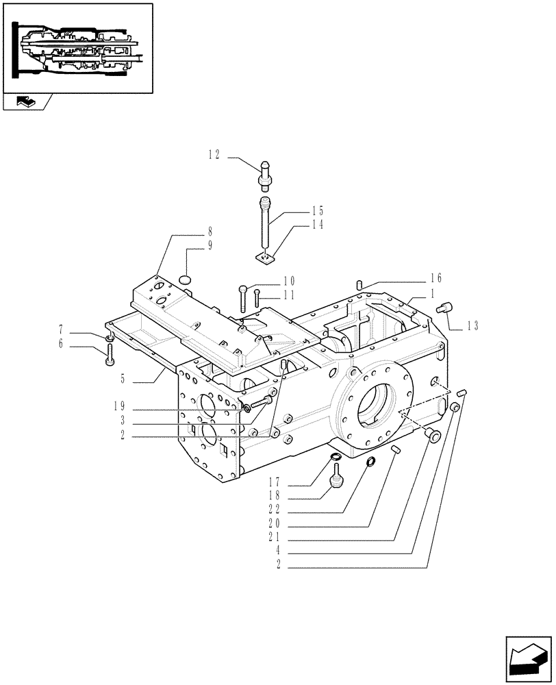 Схема запчастей Case IH FARMALL 95U - (1.21.0/01[02]) - 20X12 TRANSMISSION - TRACTOR BODY (VAR.330113-331113) (03) - TRANSMISSION