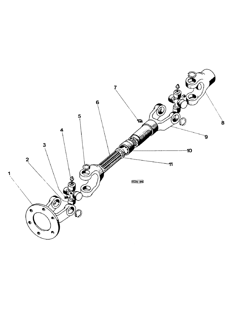 Схема запчастей Case IH 1529 - (033A) - SLIDING UNIVERSAL JOINT STARTING FROM NO. 3775645 UP TO NO. 3755645 