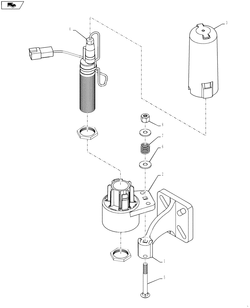 Схема запчастей Case IH 4430 - (55.515.08) - SENSOR, ULTRASONIC ASSEMBLY, CENTER SENSOR, 4 PIN (55) - ELECTRICAL SYSTEMS