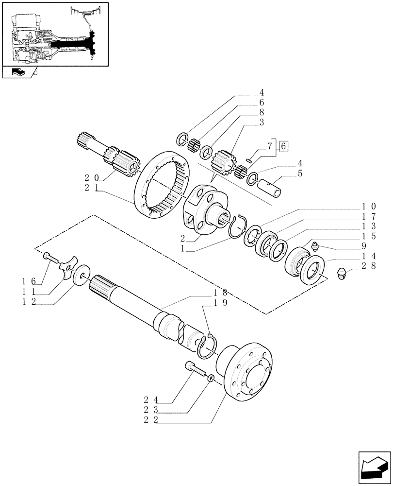 Схема запчастей Case IH PUMA 195 - (1.48.1) - FINAL DRIVE, GEARS AND SHAFTS (05) - REAR AXLE