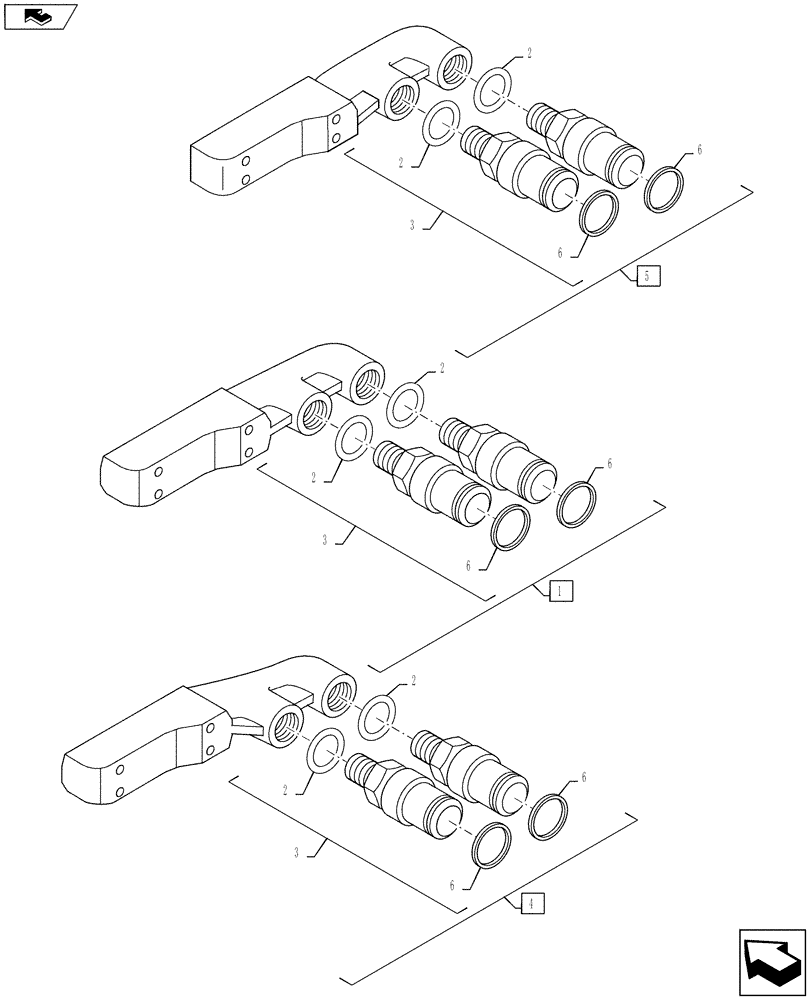 Схема запчастей Case IH PUMA 130 - (35.204.27) - QUICK COUPLER - 3 VALVE (35) - HYDRAULIC SYSTEMS