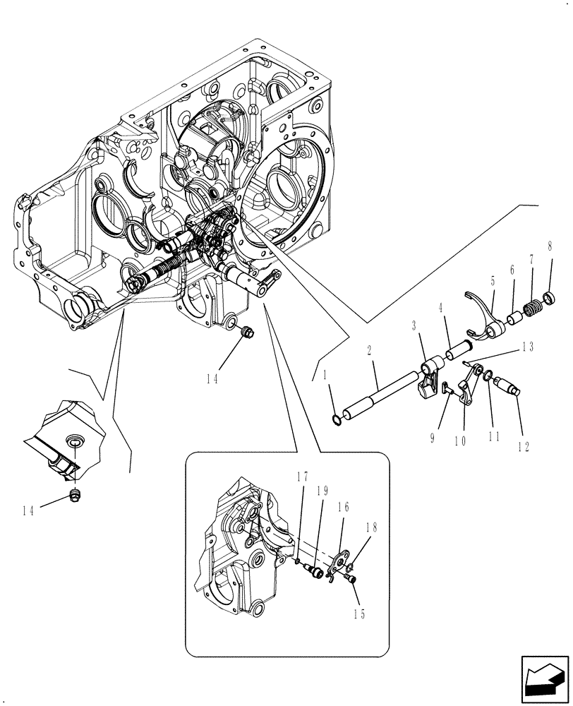 Схема запчастей Case IH FARMALL 40 - (03.11) - TRANSMISSION DISENGAGEMENT (03) - TRANSMISSION