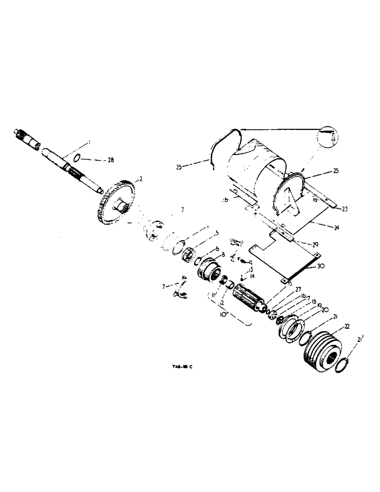 Схема запчастей Case IH 434 - (6-100) - MOWER DRIVE ATTACHMENTS, MOWER DRIVE GEAR AND SHAFTS, 745 R.P.M., SINGLE SPEED - ATTACHMENTS (88) - ACCESSORIES