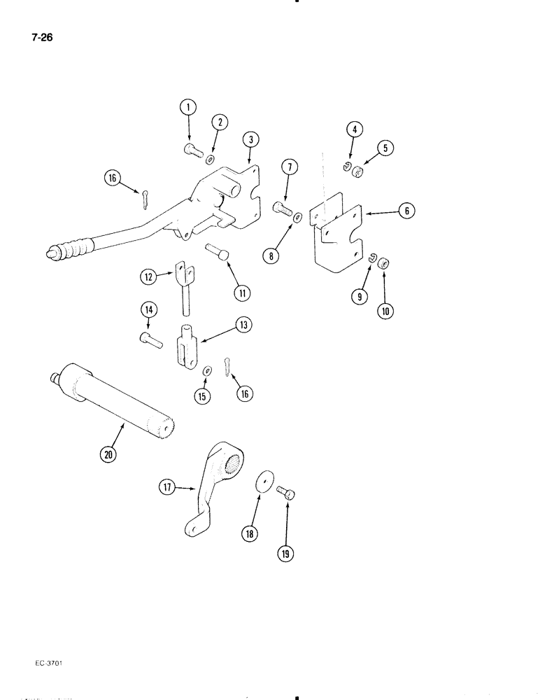 Схема запчастей Case IH 695 - (7-26) - PARK BRAKE LINKAGE, MFD ORCHARD TRACTOR (07) - BRAKES