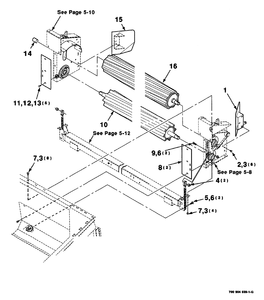 Схема запчастей Case IH 525 - (05-002) - HAY CONDITIONER ASSEMBLY (58) - ATTACHMENTS/HEADERS