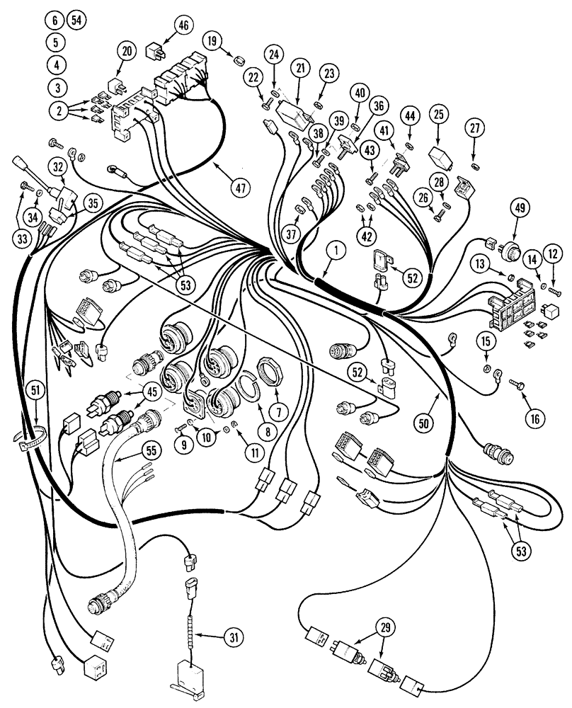 Схема запчастей Case IH 5130 - (4-016) - ELECTRICAL HARNESS, INSTRUMENT PANEL AND CONNECTIONS (04) - ELECTRICAL SYSTEMS