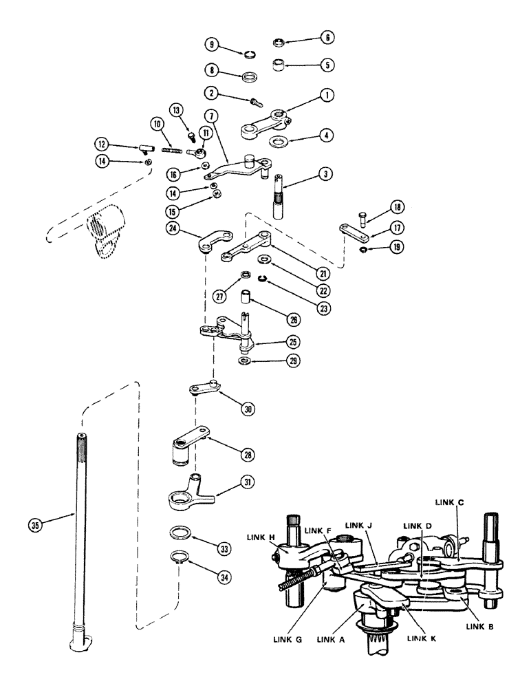 Схема запчастей Case IH 870 - (250) - D.O.M. UPPER SENSING LINKAGE (09) - CHASSIS/ATTACHMENTS