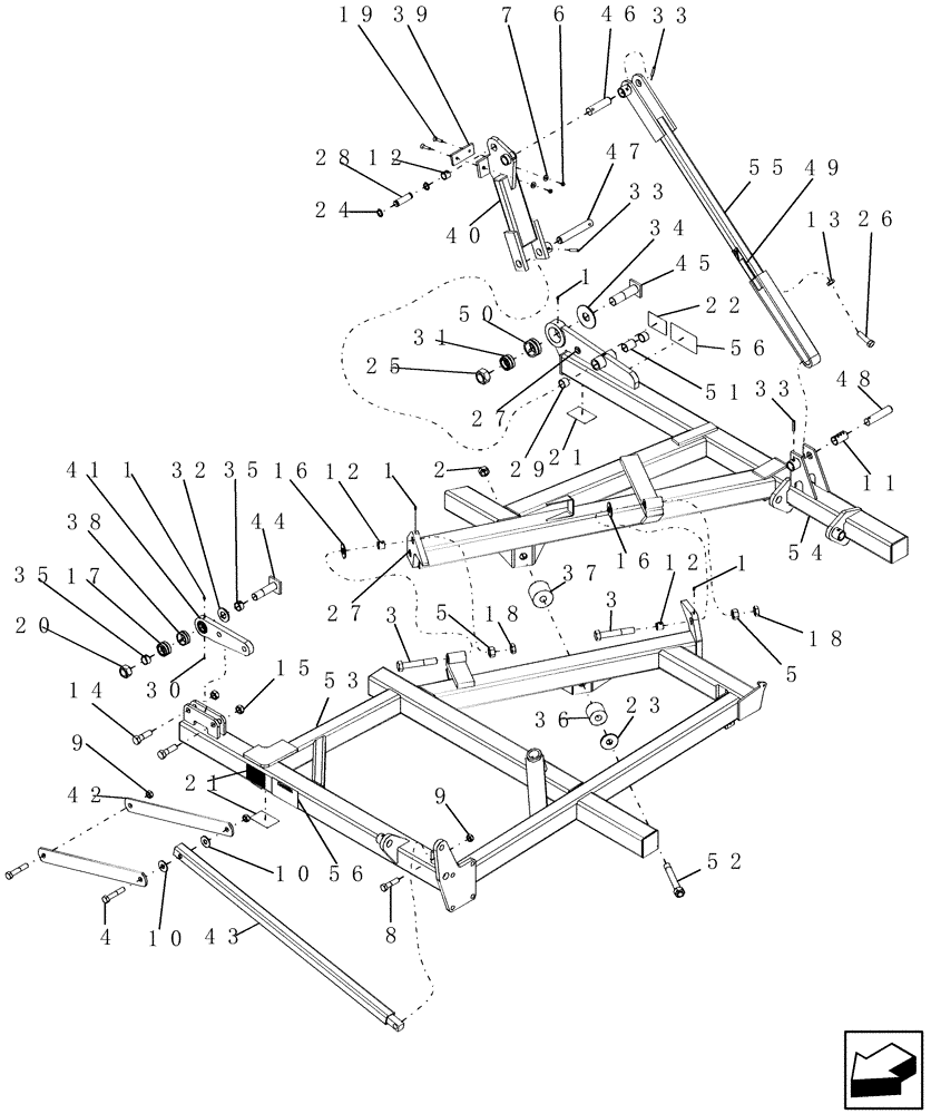 Схема запчастей Case IH PTX600 - (1.090.1) - 6 FT THREE SECTION OUTER WING ASSEMBLY (12) - FRAME