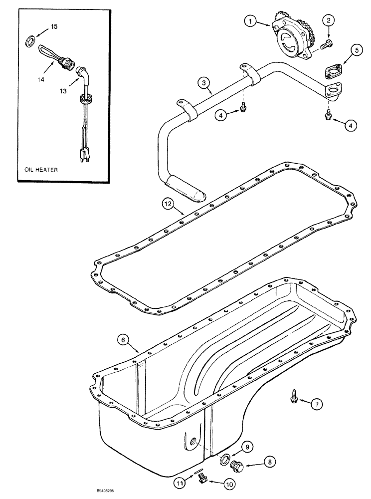 Схема запчастей Case IH SPX3185 - (03-024) - ENGINE - OIL PUMP, PAN & HEATER (01) - ENGINE