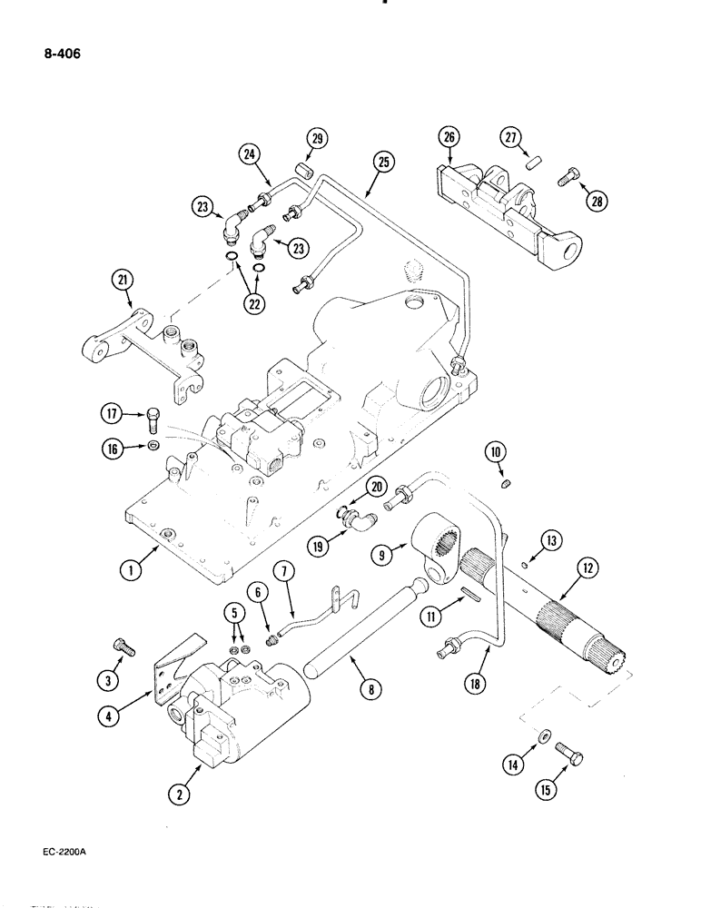 Схема запчастей Case IH 885 - (8-406) - DRAFT CONTROL (08) - HYDRAULICS