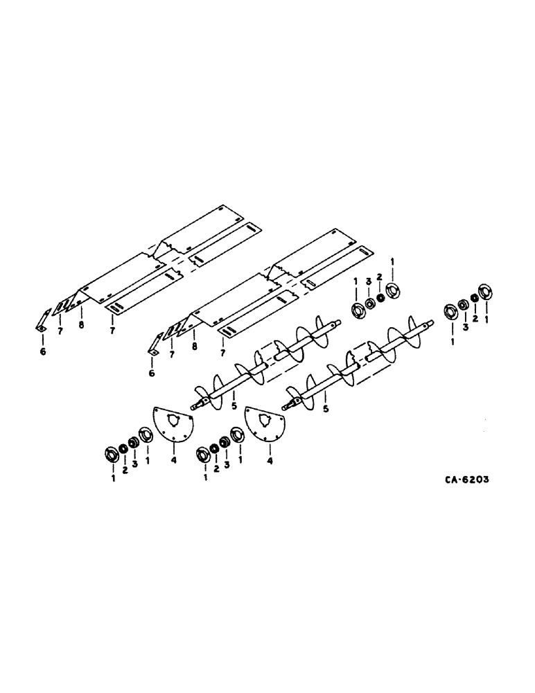 Схема запчастей Case IH 1420 - (26-03) - GRAIN TANK, GRAIN TANK BOTTOM AUGER Grain Tank