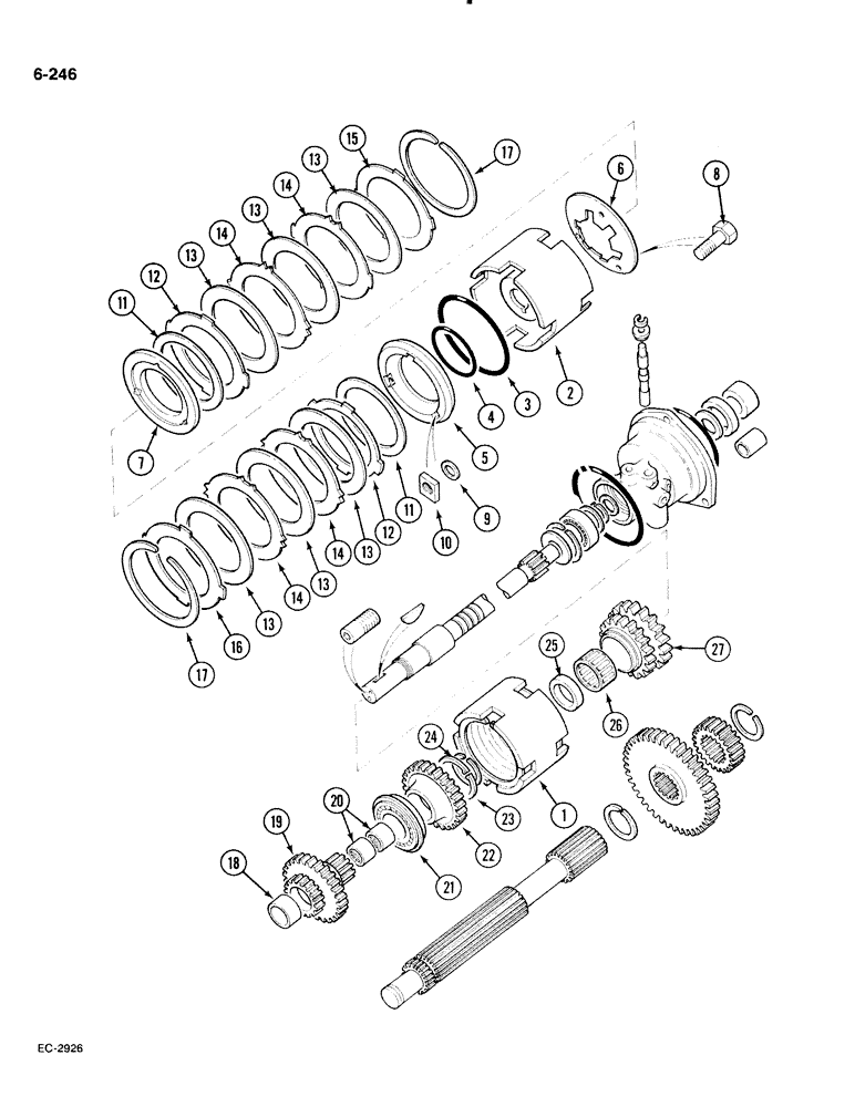 Схема запчастей Case IH 885 - (6-246) - TWO SPEED POWER SHIFT (06) - POWER TRAIN