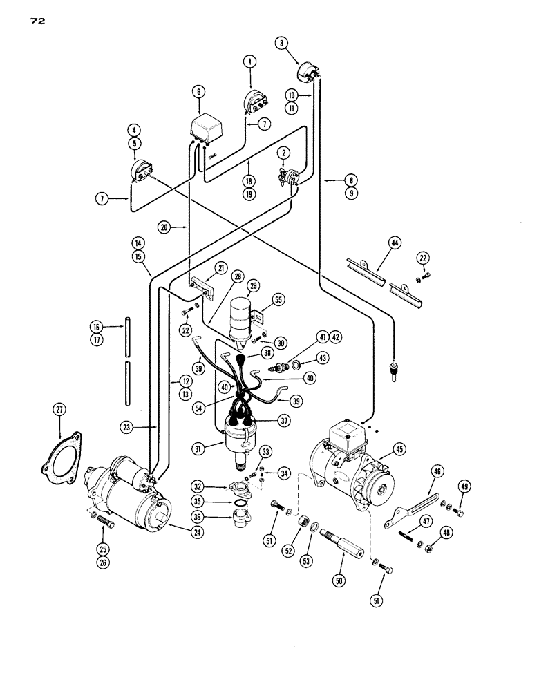 Схема запчастей Case IH A284 - (72) - ELECTRICAL SYSTEM, SPARK IGNITION ENGINE 