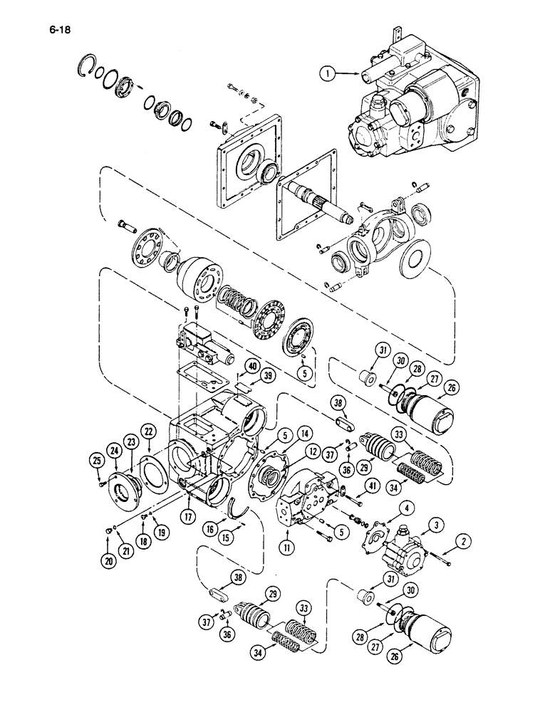 Схема запчастей Case IH 1620 - (6-018) - HYDROSTATIC PUMP (03) - POWER TRAIN