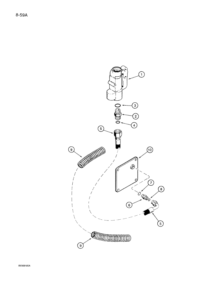 Схема запчастей Case IH 7150 - (8-059A) - REMOTE HYDRAULIC BLEED LINE, 1978363C2 VALVE END COVER (08) - HYDRAULICS