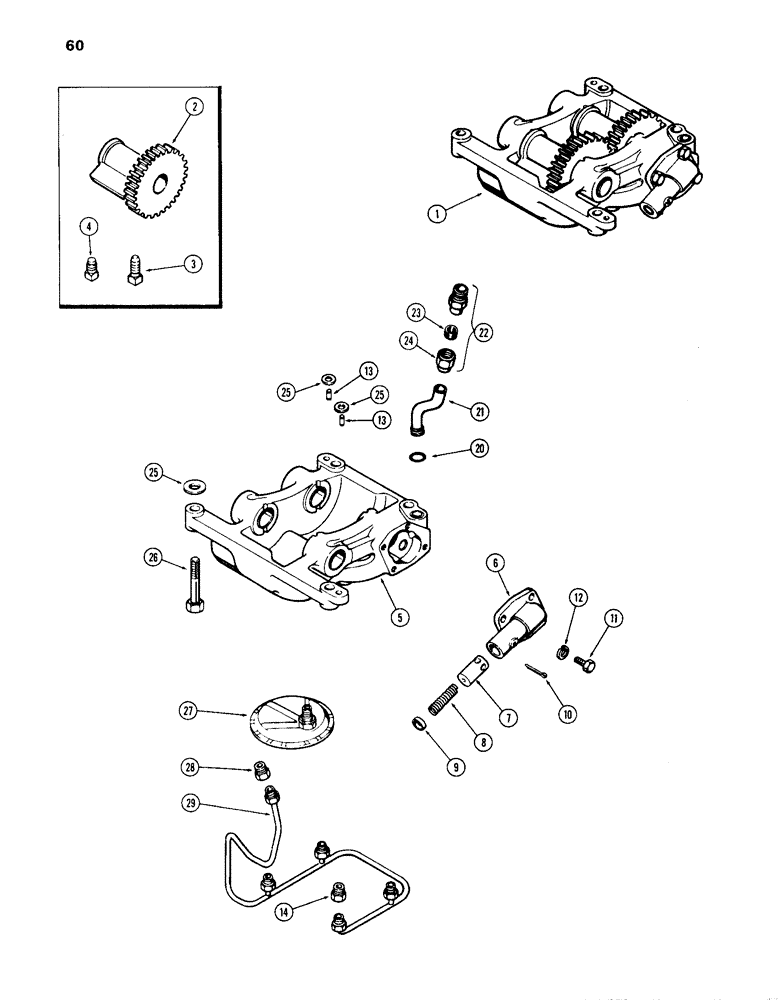 Схема запчастей Case IH 870 - (060) - BALANCER AND OIL PUMP, (301B) SPARK IGNITION ENGINE, FIRST USED ENGINE SERIAL NUMBER 2530834 (02) - ENGINE