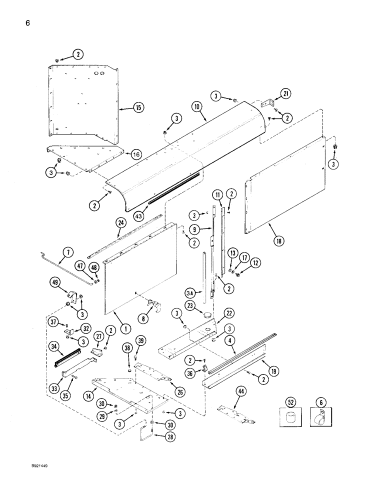 Схема запчастей Case IH 1640 - (06) - ROTARY AIR SCREEN CHUTE (10) - ENGINE