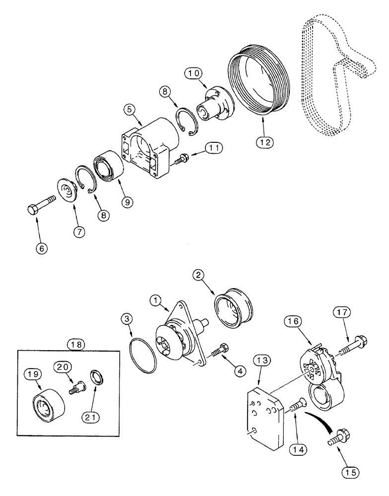 Схема запчастей Case IH 7250 - (2-026) - WATER PUMP SYSTEM, 6T-830 AND 6TA-830 EMISSIONS CERTIFIED ENG., TRACTOR P.I.N. JJA0064978 AND AFTER (02) - ENGINE