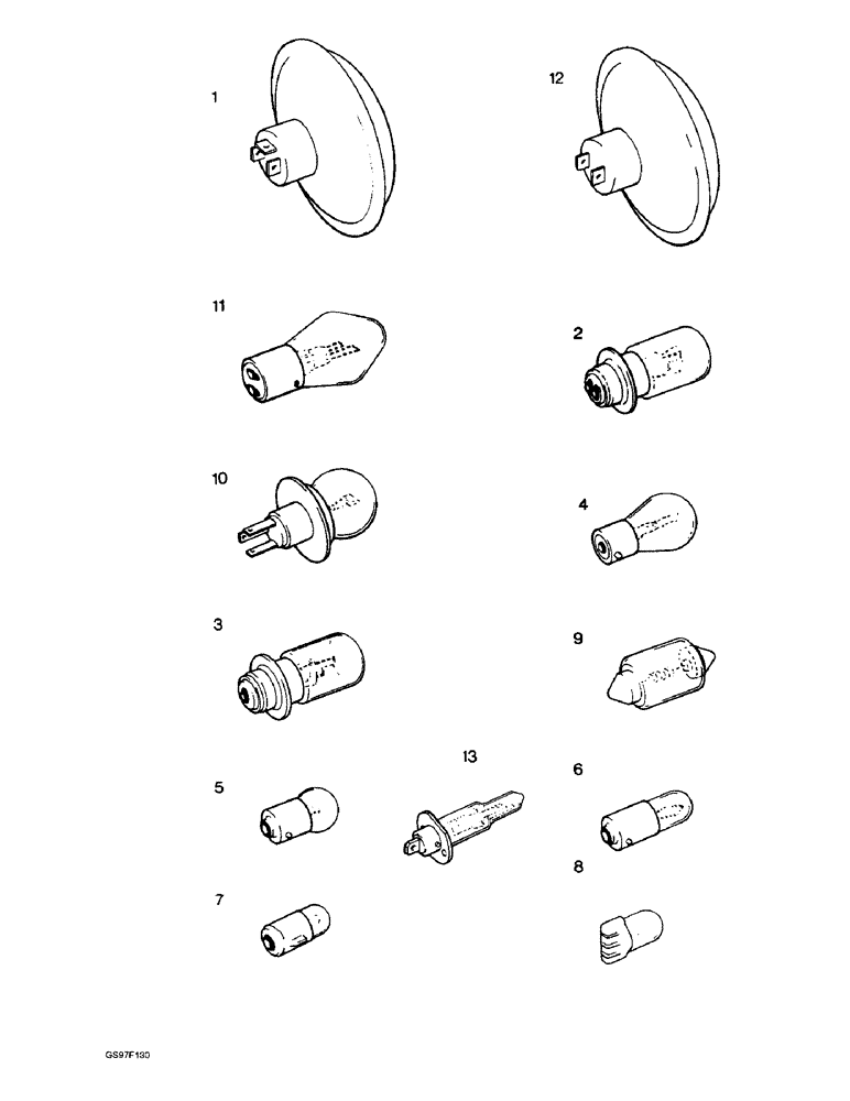 Схема запчастей Case IH 885 - (4-20) - LAMP BULBS, 885, 885G, 885Q AND 885SK TRACTORS (04) - ELECTRICAL SYSTEMS